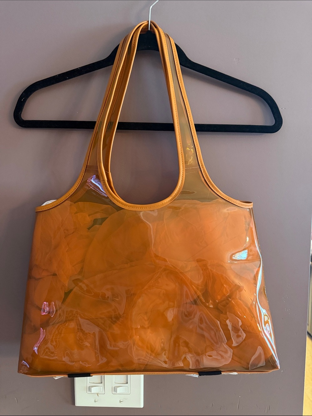 Shade & Shore Orange viral Target Jelly Tote with Double Shoulder Straps